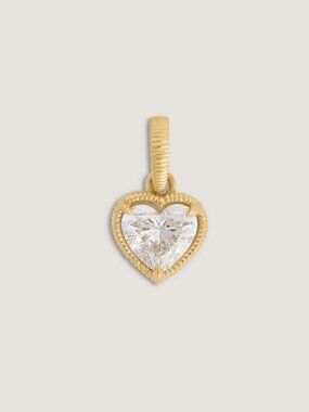 Kinn Studio Solis Ribbed Heart Diamond Pendant